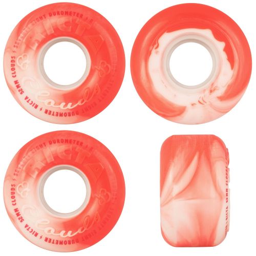  Ricta Skateboard Wheels with Hybrid Ceramic Bearings 52mm 78A Clouds Swirl Red