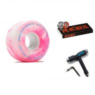 Ricta Skateboard Wheels 56mm 78A Clouds Swirl Pink with Bones Reds Bearings and CCS Skate Tool