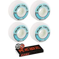 Ricta 53mm Wheels Nyjah Huston Pro Rapido Round Skateboard Wheels - 99a with Bones Bearings - 8mm Bones Reds Precision Skate Rated Skateboard Bearings - Bundle of 2 Items