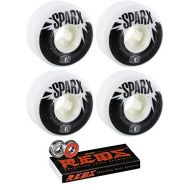 55mm Ricta Wheels Sparx Skateboard Wheels with Bones Bearings - 8mm Bones REDS Precision Skate Rated Skateboard Bearings - Bundle of 2 items