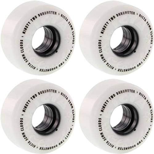  Ricta Wheels Clouds White/Black Skateboard Wheels - 52mm 92a (Set of 4)