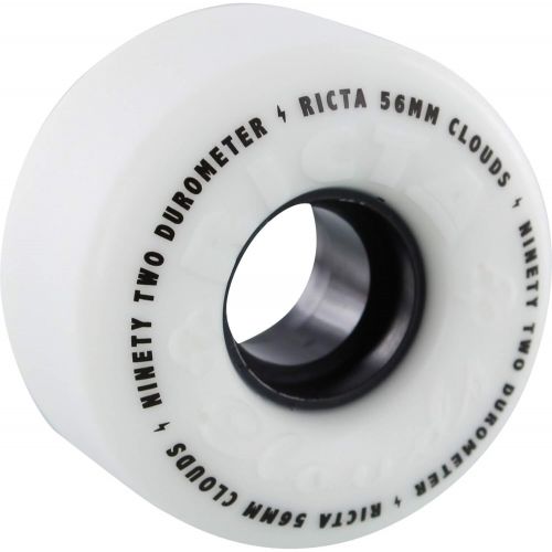  Ricta Wheels Clouds White/Black Skateboard Wheels - 56mm 92a (Set of 4)