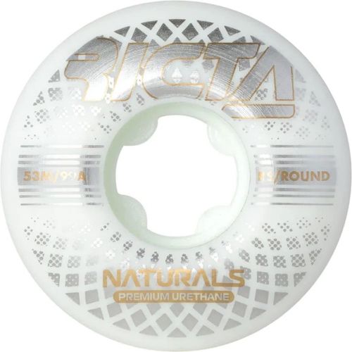  Ricta Skateboard Wheels Reflective Naturals Round 53mm 99A White