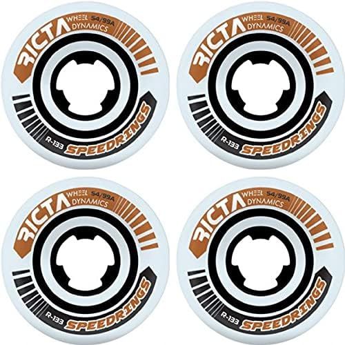  Ricta Wheels Speedrings Wide White/Bronze Skateboard Wheels - 54mm 99a (Set of 4)