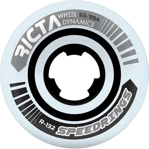  Ricta Wheels Speedrings Wide White/Silver Skateboard Wheels - 53mm 99a (Set of 4)