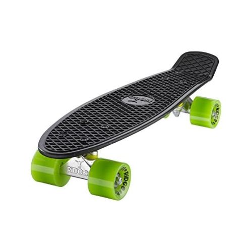  Ridge Skateboard 55 Cm Mini Cruiser Retro Stil in M Rollen Komplett U Fertig Montiert