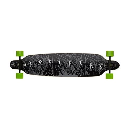  Ridge Skateboard Monster Twintip Longboard Drop Shape Low Schwarz, One size