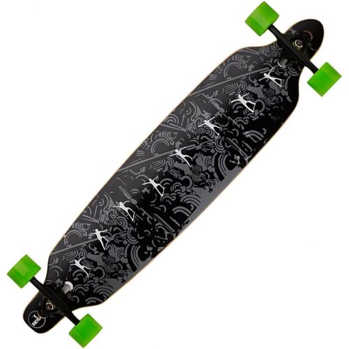  Ridge Skateboard Monster Twintip Longboard Drop Shape Low Schwarz, One size