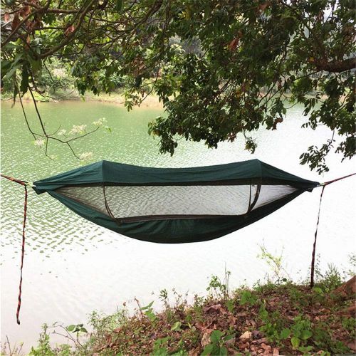  Ridge MIGHTYDUTY 2 in 1 Double Person Camping Hammock with Mosquito Net & Sun Shade Cloth & Tree Straps, Portable, Lightweight, Automatic Pop Up Design