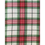 Ridgefield Home Fabric Cotton Christmas Holiday Scottish Plaid Tartan Pattern Tablecloth Set 10 Napkins Shades Red White Green 60 Inches x 120 Inches