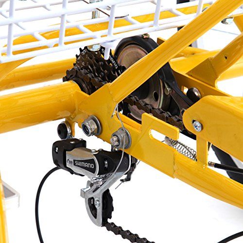  Ridgeyard 6 Speed 24 Inch 3 Wheel Adult Tricycle Bike Cycling Pedal Cruiser Bicycles Folding Basket