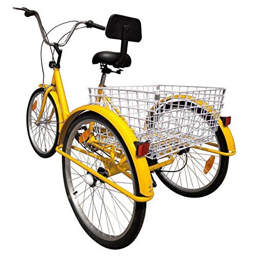  Ridgeyard 6 Speed 24 Inch 3 Wheel Adult Tricycle Bike Cycling Pedal Cruiser Bicycles Folding Basket