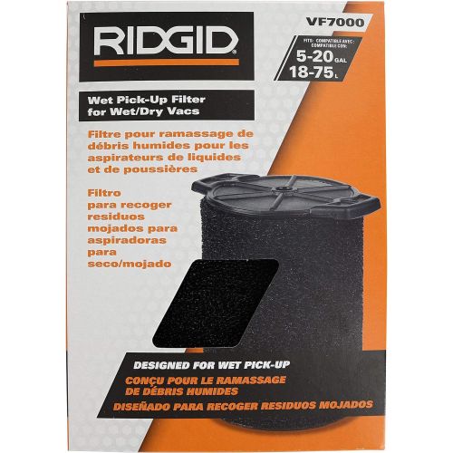  Ridgid VF7000 Genuine Replacement Foam Wet Application Only Vac Filter for Ridgid 5-20 Gallon Wet/Dry Vacuums