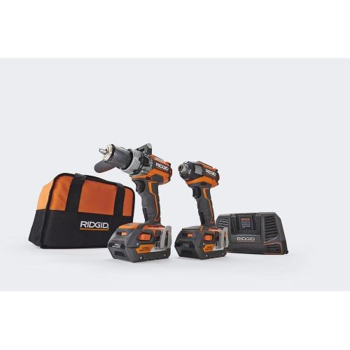  Ridgid 18-Volt Gen5X Lithium-Ion Cordless Brushless Hammer Drill and Impact Driver Combo Kit with (2) 4.0Ah Batteries
