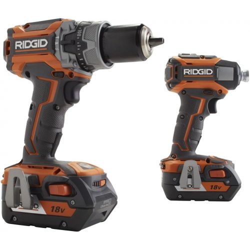  Ridgid 18-Volt Gen5X Lithium-Ion Cordless Brushless Hammer Drill and Impact Driver Combo Kit with (2) 4.0Ah Batteries