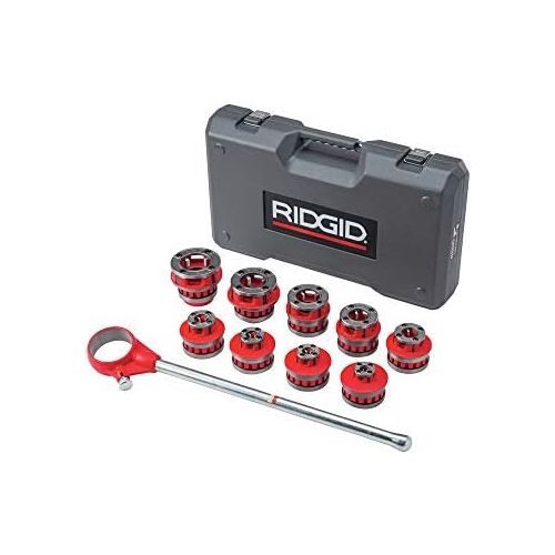  Ridgid RIDGID 36505 Exposed Ratchet Threader Set, Model 12-R Ratcheting Pipe Threading Set of 18-Inch to 2-Inch NPT Pipe Threading Dies and Manual Ratcheting Pipe Threader with Carrying