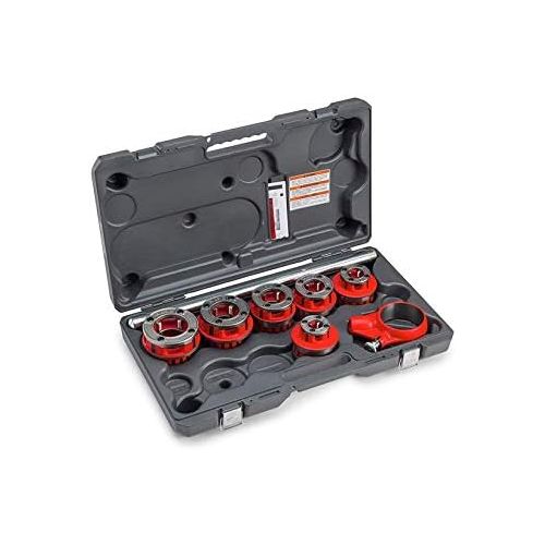  Ridgid RIDGID 36475 Exposed Ratchet Threader Set, Model 12-R Ratcheting Pipe Threading Set of 12-Inch to 2-Inch NPT Pipe Threading Dies and Manual Ratcheting Pipe Threader with Carrying