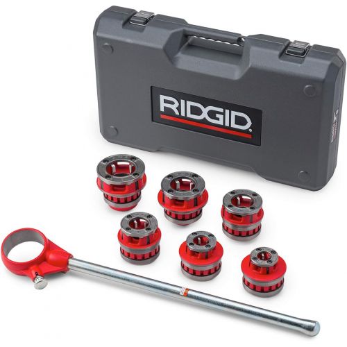  Ridgid RIDGID 36475 Exposed Ratchet Threader Set, Model 12-R Ratcheting Pipe Threading Set of 12-Inch to 2-Inch NPT Pipe Threading Dies and Manual Ratcheting Pipe Threader with Carrying