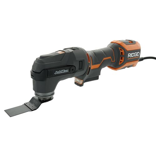  Ridgid R28602 JobMax 4 Amp Corded Multi Tool with Replaceable Heads (Sander Head, Sanding Pads, Crescent Saw and 1 1/8“ Wood Cutting Blade Included)