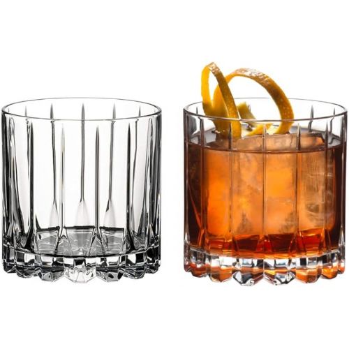  Riedel Personalized Crystal Rocks Glass Pair, Set of 2 Custom Engraved Rocks Glasses for Whiskey, Mixed Drinks and Cocktails on the Rocks, Home Bar Accessories