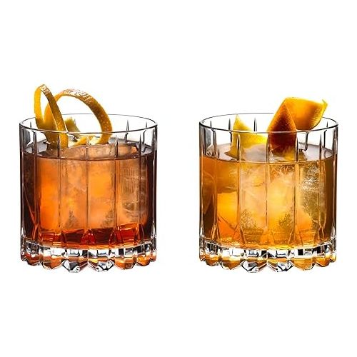  Riedel Personalized Crystal Rocks Glass Pair, Set of 2 Custom Engraved Rocks Glasses for Whiskey, Mixed Drinks and Cocktails on the Rocks, Home Bar Accessories