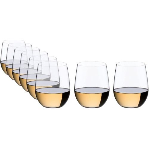  Riedel O Wine Tumbler Viognier/Chardonnay, Pay for 6 get 8 Includes Wine Pourer with Stopper Polishing Cloth