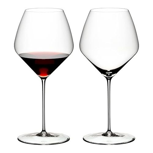  Riedel Veloce Pinot Noir/Nebbiolo Glasses (Set of 2) Bundle with Microfiber Polishing Cloth (2 Items)