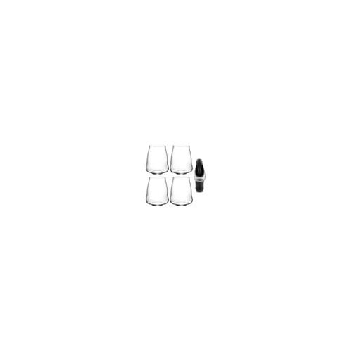  Riedel SL Stemless Wings Pinot Noir/Nebbiolo Wine Glass (2-Pack) Bundle with Wine Pourer with Stopper (3 Items)