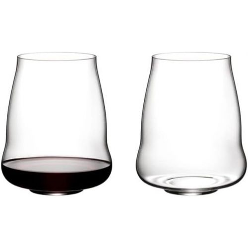  Riedel SL Stemless Wings Pinot Noir/Nebbiolo Wine Glass (2-Pack) Bundle with Wine Pourer with Stopper (3 Items)