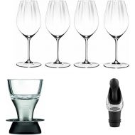 Riedel Performance 4 Value Set Red or White Wine Crystal Glasses Bundle with Wine Aerator and Wine Pourer with Stopper (3 Items)