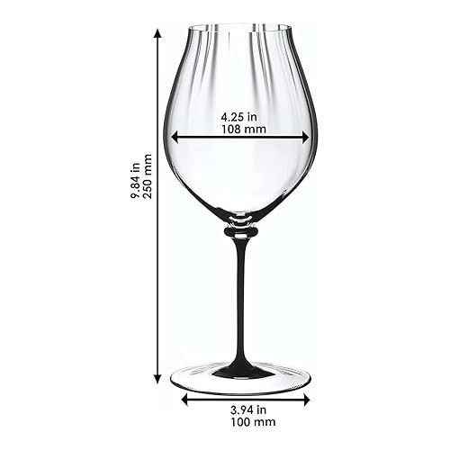  Riedel 4884/67D Fatto A Mano Performance Pinot Noir Glass, Black Stem (Set of Two)