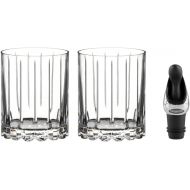 Riedel Drink Specific Glassware Double Rocks Glass (2-Pack) Bundle with Deluxe Wine Pourer with Stopper (2 Items)