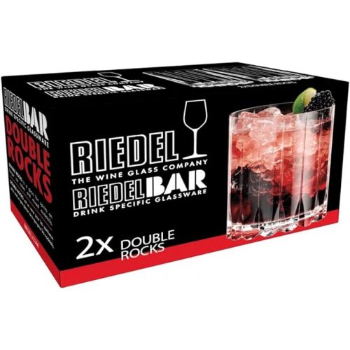  Riedel Drink Specific Glassware Double Rocks Glass (2-Pack) Bundle with Deluxe Wine Pourer with Stopper (2 Items)