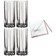 Riedel Drink Specific Glassware Highball Glass (10 oz, Set of 4) with Large Microfiber Polishing Cloth Bundle (3 Items)