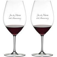 Riedel Personalized Wine Friendly Magnum Wine Glasses, Set of 2 Custom Engraved Large Crystal Wine Glass for Red or White Wine, Home Bar Accessories