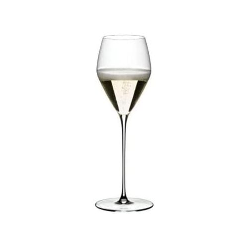  Riedel Veloce Champagne Wine Glasses (Set of 2) Bundle with Microfiber Polishing Cloth (2 Items)