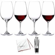 Riedel Ouverture Red Wine Glass (4-Pack) Bundle with Wine Pourer and Polishing Cloth (6 Items)