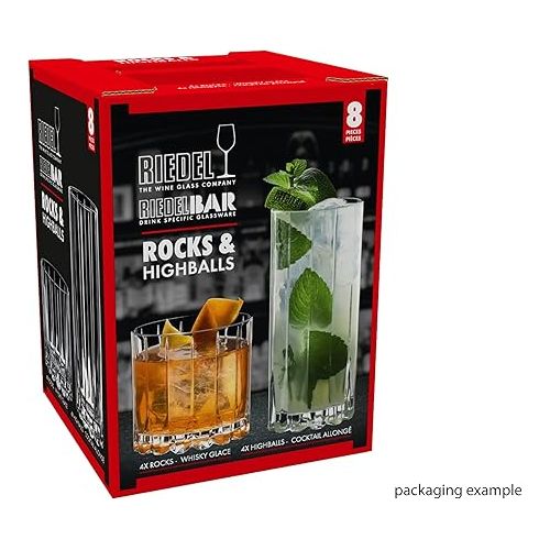  Riedel Drink Specific Glassware Rocks & Highballs, Set of 8, 10.87 fl.oz.