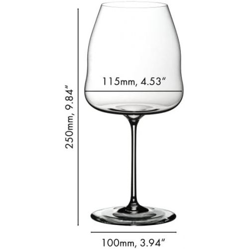  Riedel Personalized Winewings Pinot Noir/Nebiolo Wine Glass, Custom Engraved Giant 32oz Crystal Red Wine Glass for Pinot Noir, Nebiolo, Burgundy, Barbaresco and More