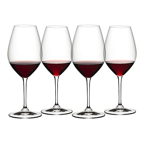  Riedel 6422/02-4 Red Wine Glasses, Set of 4, Riedel Wine Friendly Riedel 002, Red Wine, 30.0 fl oz (997 ml)