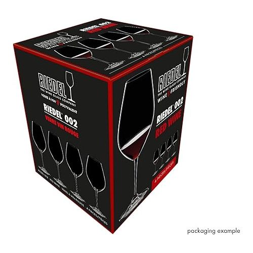  RIEDEL 6422/02-4 Riedel Wine Glass, Set of 4, Riedel Wine Friendly Riedel 002 Red Wine, 35.0 fl oz (997 ml)