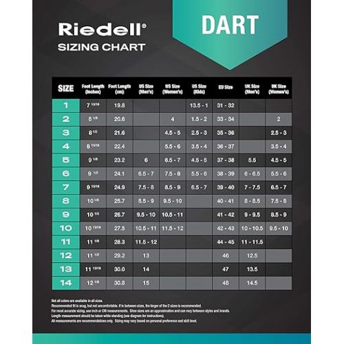  Riedell Skates - Dart - Quad Roller Speed Skates