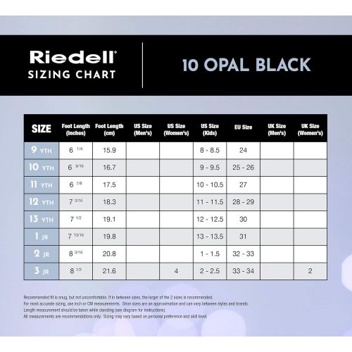  Riedell Skates - 10 Opal - Recreational Youth Ice Skates with Stainless Steel Spiral Blade for Boys