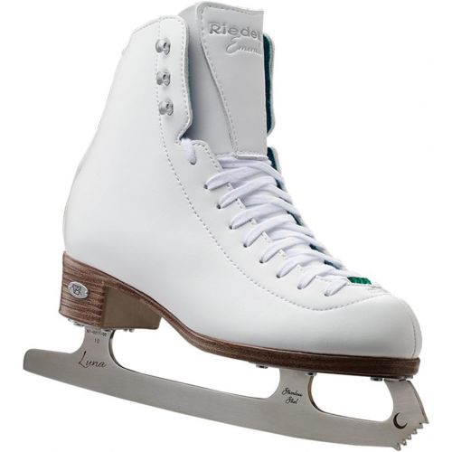  Riedell Skates - 119 Emerald - Womens Recreational Figure Ice Skates with Steel Luna Blade