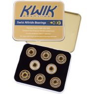 [아마존베스트]KwiK Bearings - Swiss Nitride Bearings - Set of 16 Swiss-Made Chromium Steel Roller Skate Bearings - 8mm