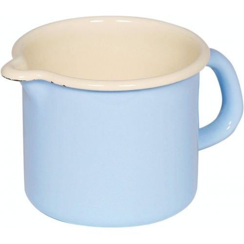  Riess - Schnabeltopf - Milchtopf - Emaille - blau - Ø 9 cm - 0,5 Liter