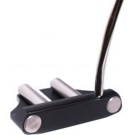 Rife Golf Right Handed Black Two Bar Mallet Putter Patented Roll Groove Technology with Adjustable Weight System. Heel Shaft with Double Bend Makes It Perfect for Lining up Your Pu