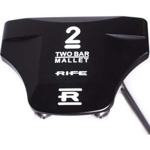  Rife Golf Right Handed Black Two Bar Mallet Putter Patented Roll Groove Technology with Adjustable Weight System. Heel Shaft with Double Bend Makes It Perfect for Lining up Your Pu