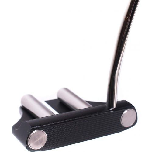  Rife Golf Right Handed Black Two Bar Mallet Putter Patented Roll Groove Technology with Adjustable Weight System. Heel Shaft with Double Bend Makes It Perfect for Lining up Your Pu