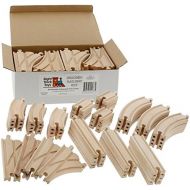 [아마존 핫딜] [아마존핫딜]Right Track Toys Wooden Train Track 52 Piece Set - 18 Feet Of Track Expansion And 5 Distinct Pieces - 100% Compatible with All Major Brands Including Thomas Wooden Railway System - by Right Track T